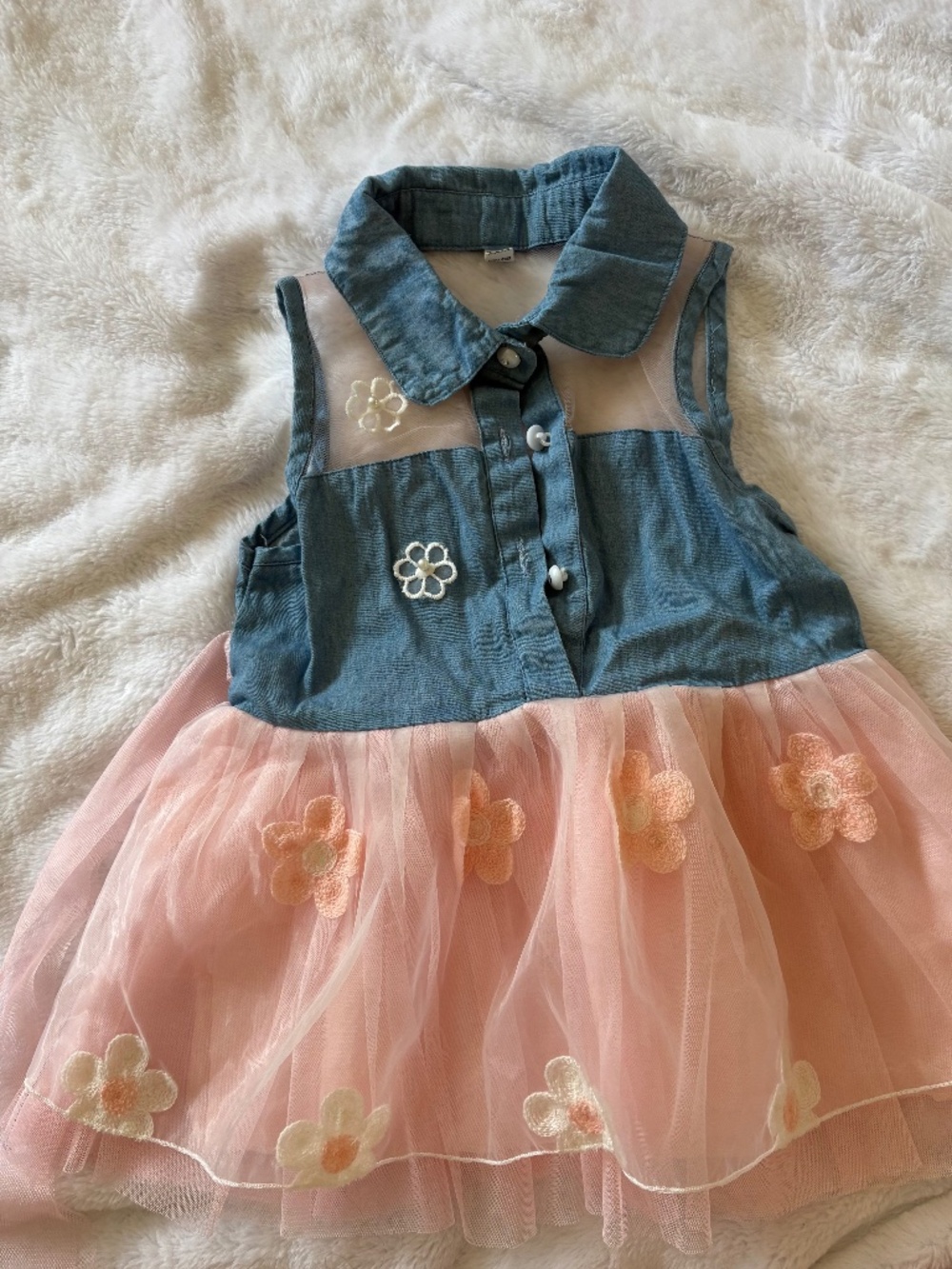 Denim and tulle dress - 3T